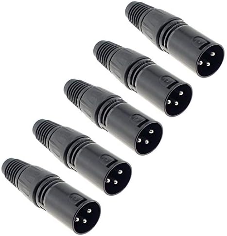 5PCS XLR 3 Pin Male MIC XLR Plug Male Audio Microphone Cable Connector