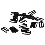 Porcelynne Black Nylon Coated Metal Replacement Bra Strap Slide Hook - 1/2
