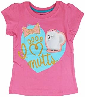 The Secret Life of Pets Pink "I Love Mutts" Little Girls Shirt (2T)