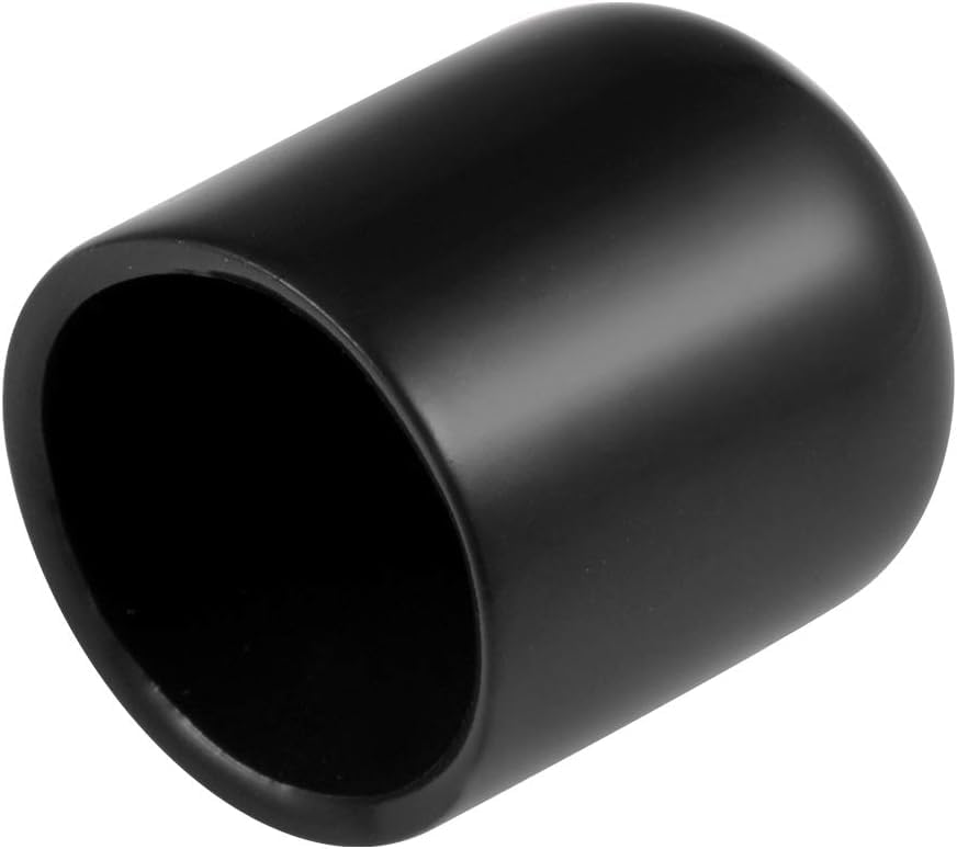 TA-VIGOR 50Pcs Rubber End Caps, 12mm ID Round Flexible Screw End Caps Thread Protectors, Black Vinyl Bolt Covers Rubber Covers for Screws, Tubes, Cables, Wires, etc