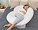 Marine Moon Pregnancy Pillow C Shaped, Pregnancy Body Pillow and Maternity Pillow for Sleeping with 100% Cotton Cover