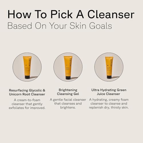 Acure Brightening Cleansing Gel - Vegan Facial Cleanser - 4 fl oz | Gentle Facial Cleanser for Radiant Skin with Pomegranate, Blackberry, & Acai, Antioxidant-Rich Formula for All Skin Types