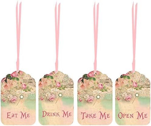 Alice in Wonderland tea party wedding shower 20 eat me, drink me, take me, open me party tags