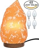 Himalayan Salt Lamp [3X Free Bulbs] Natural Shape Crystal Pink Salt Light with Solid Wooden Base | Air-Purifier Rock Salt Lamp 8 lbs to 11 lbs [Purifying The AIR, Reduce Asthma and Allergy