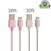 (2 Pack) Lightning Cable, SAUS 10 ft Nylon Braided Micro USB Cable High Speed USB 2.0 A Male to Micro B Sync and Charging Universal for Samsung,HTC,Motorola,Nokia,Android,and More(Golden+Rose Gold)