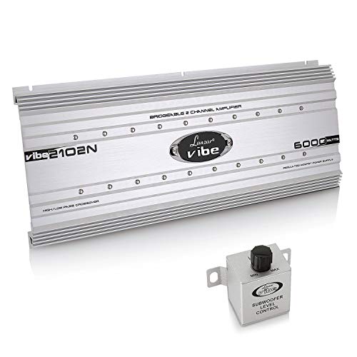 thumbnail image 2 of 2 Channel Car Stereo Amplifier - 2000W Dual Channel Bridgeable High Power MOSFET Audio Sound Auto Small Speaker Amp Box W/ Crossover Bass Boost Control Silver Plated RCA Input Output - Pyle 2 of 14