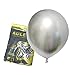 AULE Silver Metallic Chrome Latex Balloons 12 Inch 50 Pcs Happy Birthday Baby Showers Bridal Shower Weddings Bachelorette Party Decorations