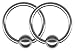 Pair of 14 gauge Captive Bead Rings-Basic Stainless Steel CBR-Lip Ring-Cartilage Earring-Nipple Ring