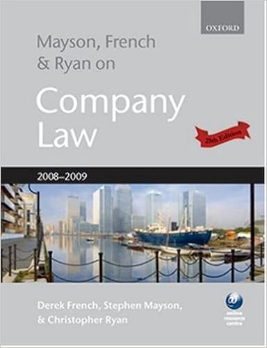 Mayson French And Ryan On Company Law Derek French - 