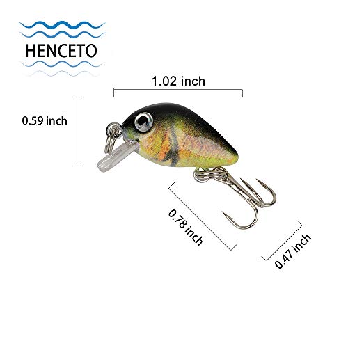 HENCETO Angelköder Crankbaits Set Hard Bait Vib Micro Lure Topwater Köder mit Drillingshaken, lebensechter Schwimmköder… – Bild 7