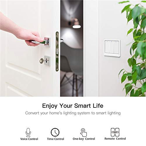 MOES Interruptor Inteligente inalambrico Luz WiFi interruptor pared Compatible con Alexa y Google Home trabajo con apps Smart Life y Tuya Neutral Requerido