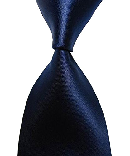 Mens Solid Color Navy Blue Ties Necktie 3.3â€ Tie Slim Necktie Jacquard Neck Ties Navy Blue Tie LG0015