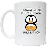 Cute Penguin I May Look Cute and Sweet White Ceramic Coffee Cup [Kitchen]