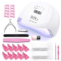 UV Led Nail Lamp 54W Gel Nail Light Curing Lamp Nail Dryer UV Light for Gel Nails with 4 Timer Setting,Sensor Gel Manicure Kit of 10Pcs