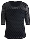 Chicwe Women's Stretch Plus Size Dot Mesh Jumper Top Blouse 1X-4X
