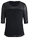 Chicwe Women's Stretch Plus Size Dot Mesh Jumper Top Blouse 1X-4X