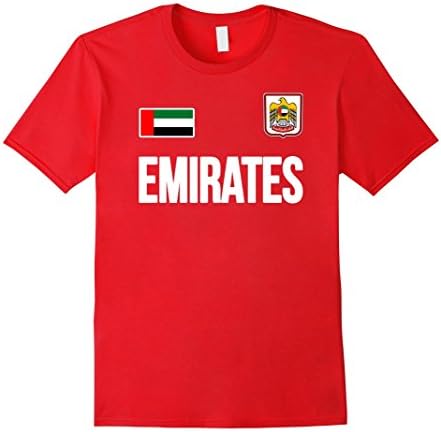 Mens UNITED ARAB EMIRATES T-shirt Uae Flag Retro Soccer Style 3XL Red