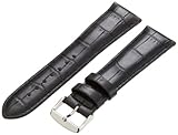 Hadley-Roma Men's MSM898RA-240 24mm Black Alligator Grain Leather Watch Strap
