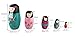Winterworm Traditional Japanese Girls in Kimono Handmade Wooden Russian Nesting Dolls Matryoshka Dolls Set 5 Pieces for Kids Toy Birthday Home Decoration Collection