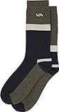 RVCA Men's Block Out Socks, Navy/Charcoal, One Size