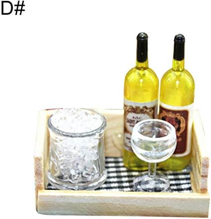 whatBYDs Miniature Garden Ornaments,Fairy Garden Figurines,Magnetic Miniature Fridge Sticker Dollhouse Plastic Fruit Wine Glass Accessories for Garden Dollhouse Xmas Decoration - D