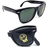 RB 4105 601 Wayfarer Folding Black Frame with Green G-15 50mm