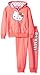 Hello Kitty Baby Little Girls' 2 Piece Embellished Active Set, Neon Heather Coral, 5