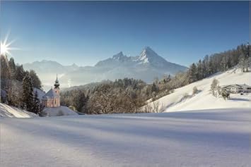 Forex Platte 120 X 80 Cm Wallfahrt Kirche Maria Gern Mit Watzmann - 