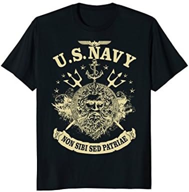 Mens Vintage T-Shirt U.S. Navy Non Sibi Sed Patriae 2XL Black