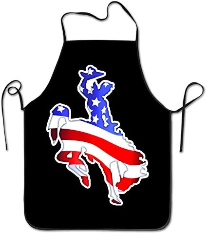 Wyoming Cowboy Design Flag Vintage Cool Funny Personalized Aprons