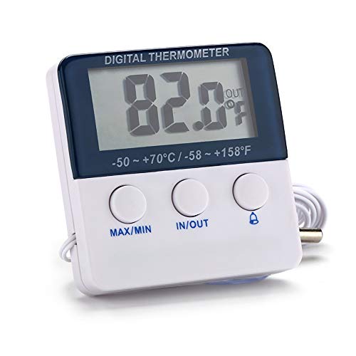 Digital Refrigerator Thermometer with Alarm and Maximum and Minimum