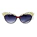Womens Large Rhinestone Jewel Brow Lash Cat Eye Sunglasses