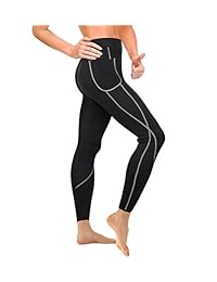 Wonderience - Mallas de neopreno con bolsillo lateral, térmicas, queman grasa, para mujer