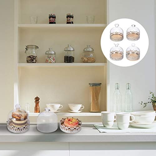 Couvercle En Verre Couvercle Pour Aliments Plateau A Gateau Cabilock 1 Set De Support A Gateau Cloche En Verre Cloche A Fromage Avec Assiette En Ceramique Vaisselle Et Plats De Service Vaisselle