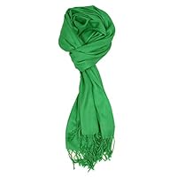 Love Lakeside-Large, Soft, Silky Pashmina Shawl, Wrap, Scarf in Solid Colors of Kelly Green