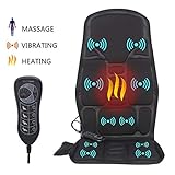 IDODO Vibration Car Back Massager, Massage Seat Cushion with Heat, 10 Vibrating Motors and Therapy Heating Massage Chair Pad to Release Stress and Fatigue for Car Home Office Use