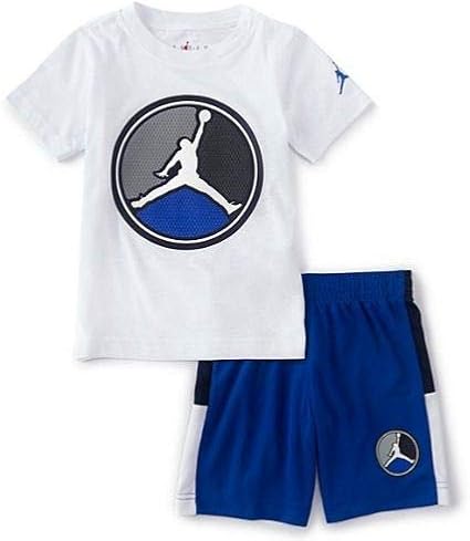 Amazon Co Jp Nike ナイキ ジョーダン 男の子用jordan Aj8 Front Circle半袖tシャツ上下2点セット Game Royal 子供用セットアップ 短パン ベビーキッズ 出産祝い 12months 75 並行輸入品 ベビー マタニティ