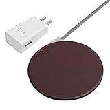 Wireless Charger, BFEIZHU 10W Fast Wireless Charging Pad for iPhone X / 8 / 8 Plus/ Samsung Galaxy S5 /S6 / Note 3 and All Qi-Enabled Phones (QC2.0 Adapter Included) (Brown)