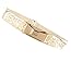 Lowpricenice Women Fashion Gold Metal Keeper Metallic Big Mirror Bow Wide Obi Belts