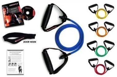 Ripcords Resistance Exercise Bands - Power Tension 5 Pack, Circuit7 Exercise DVD, Door Anchor and Manual