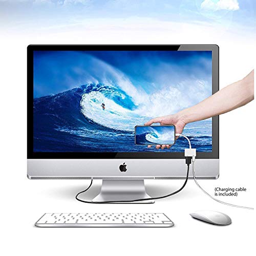 [Apple MFi Certified] Lightning to HDMI, 1080P Lightning Digital AV Sync Screen with Charging Port Compatible for iPhone 11/11 Pro/XR/XS/X 8 7 iPad, iPod on HD TV/Monitor/Projector, Support iOS 13 - Thumbnail 2