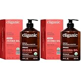 Cliganic Organic Jojoba Oil 16oz with Pump, 100% Pure | Bulk, Moisturizing Oil for Face, Hair, Skin &amp; Nails | Natural Cold Pressed (Pack of 2)