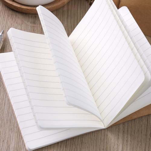Koogel 32 Stück Klein Liniert Notizbücher, Notizbuch Journal Tagebuch Notizblöcke Schulhefte 13 x 9cm Notizbücher mit Kraftpapier-Einband Braun