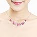 Glamorousky Elegant Rose Necklace with Pink Austrian Element Crystals