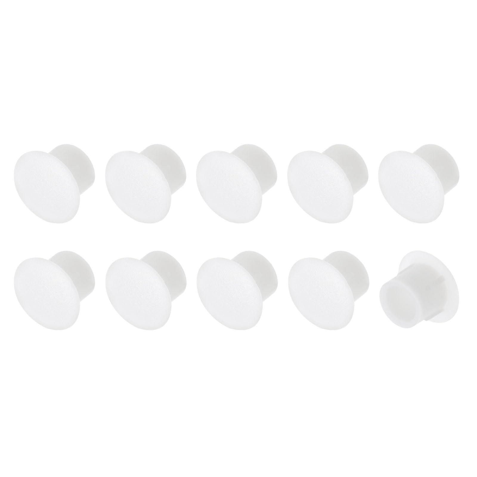 METALLIXITY Screw Hole Plugs (8mm Dia x 11mm Cap Dia x 8mm H) 50Pcs, Plastic Shelf Peg Cap Cover Button - for Kitchen Cupboard Furniture, White