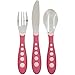  Gerber Graduates BPA Free Graduates Kiddy Cutlery Set of Fork, Spoon and Knife- Pink 