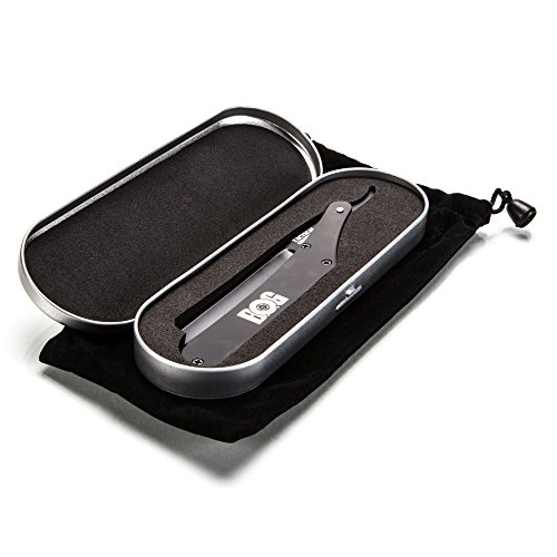 BlackAF Shave Ready Straight Razor in Stainless Steel Scales - By BOG (Black Ops Grooming) - Owned And Operated By Veterans
