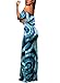 Happy Sailed Womens Floral Printed Off The Shoulder Long Maxi Dress Small Blue