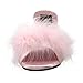 Fabulicious Women's Belle-301F Marabou Slipper Baby Pink Satin