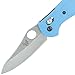 Benchmade - Mini Griptilian 555HG Knife, Sheepsfoot Blade, Plain Edge, Satin Finish, Blue Handle